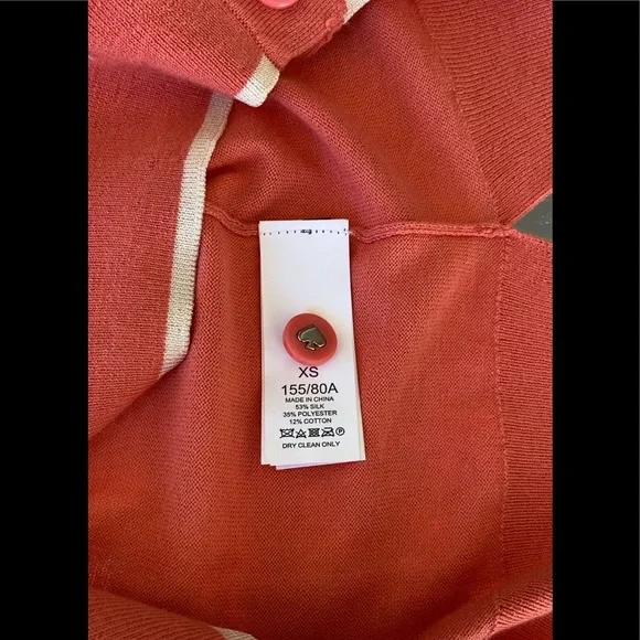 Kate Spade Signature Button Silk Blend Cardigan Sweater NWT